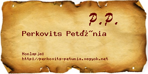 Perkovits Petúnia névjegykártya